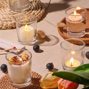 Letine 16-Pack Votive Candle Holders - Clear Glass Tea Light Holders - NWOT